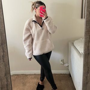 Pink sherpa sweater size Large